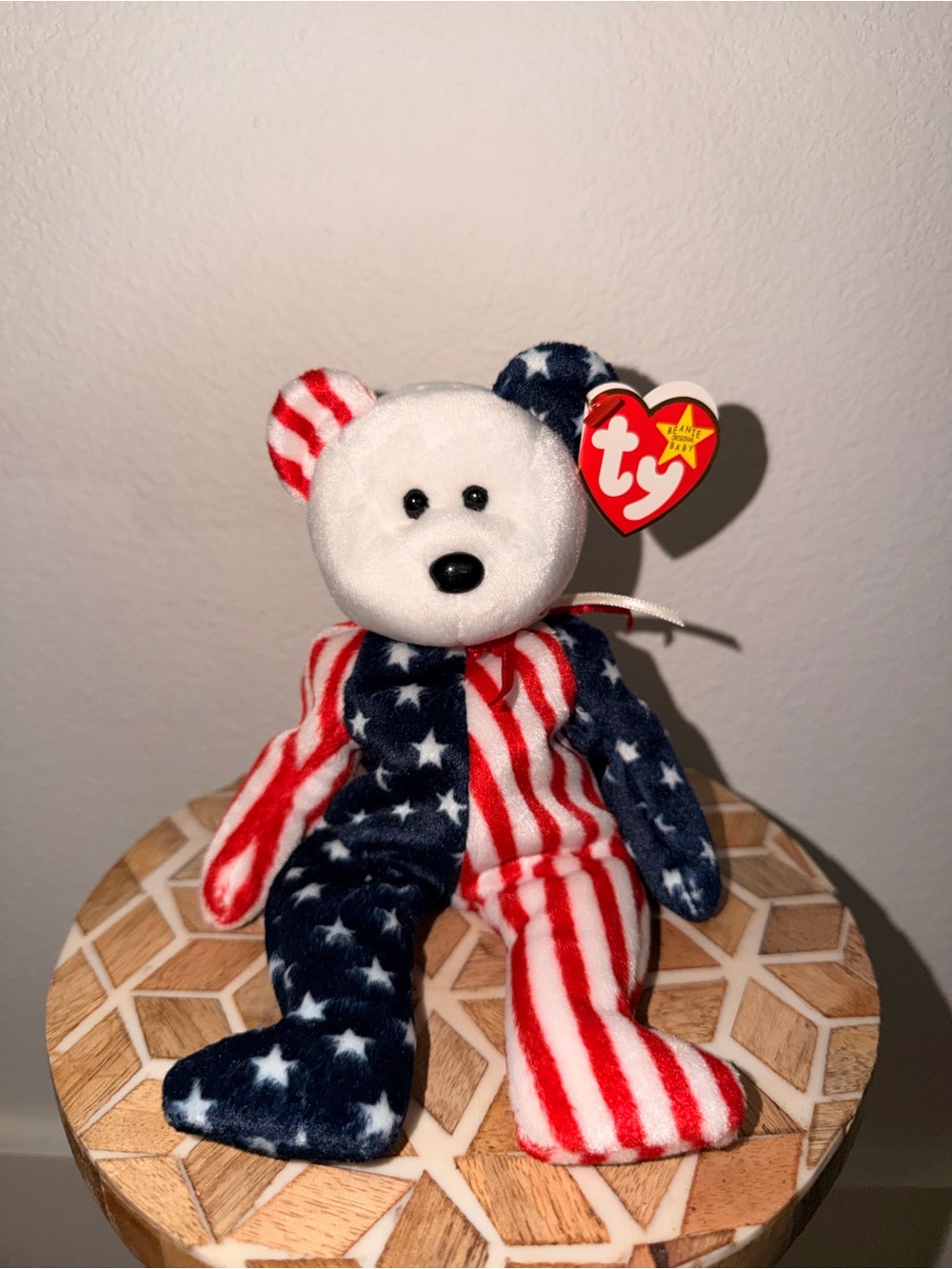 Ty Patriotic Star & Stripe Bear Plush - Red, White, Blue
